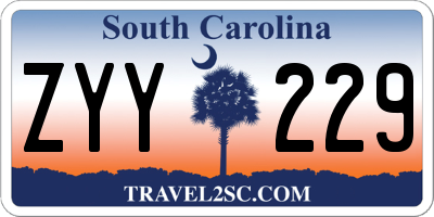 SC license plate ZYY229