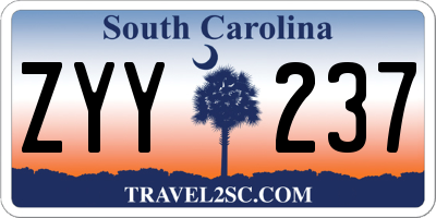 SC license plate ZYY237