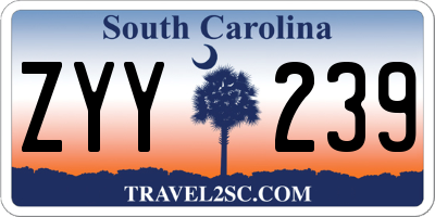 SC license plate ZYY239