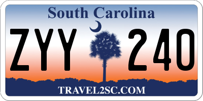 SC license plate ZYY240