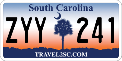 SC license plate ZYY241
