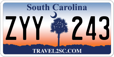 SC license plate ZYY243