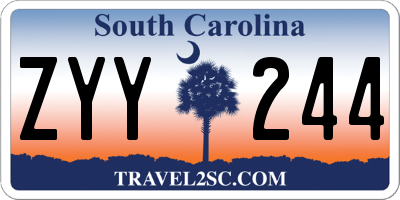 SC license plate ZYY244