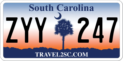 SC license plate ZYY247