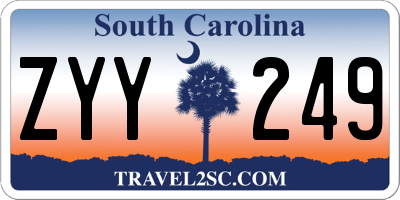 SC license plate ZYY249