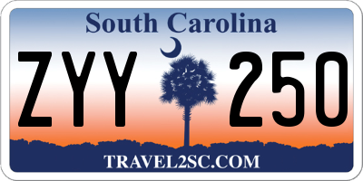 SC license plate ZYY250