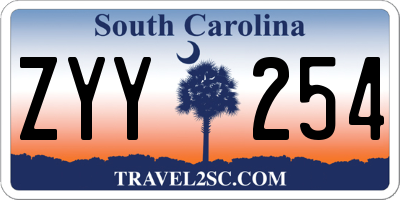 SC license plate ZYY254