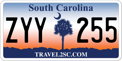 SC license plate ZYY255