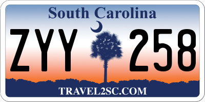 SC license plate ZYY258
