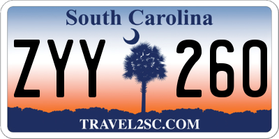 SC license plate ZYY260