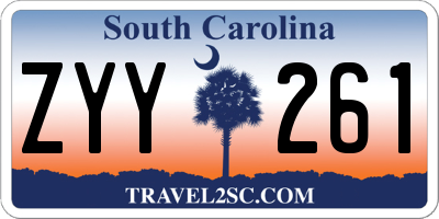 SC license plate ZYY261