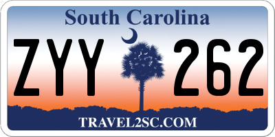 SC license plate ZYY262