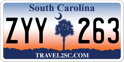 SC license plate ZYY263
