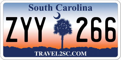 SC license plate ZYY266