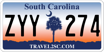 SC license plate ZYY274