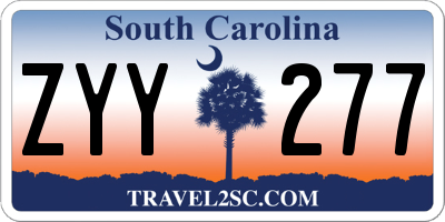 SC license plate ZYY277
