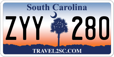 SC license plate ZYY280