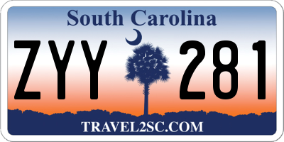 SC license plate ZYY281
