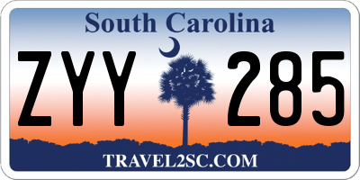 SC license plate ZYY285