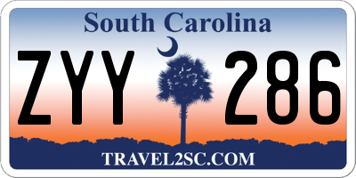 SC license plate ZYY286