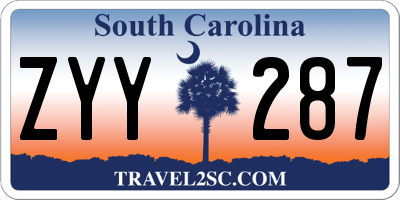 SC license plate ZYY287
