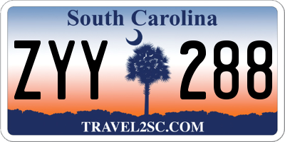 SC license plate ZYY288