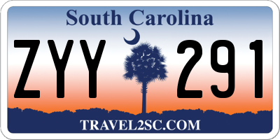 SC license plate ZYY291