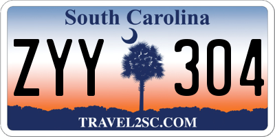 SC license plate ZYY304