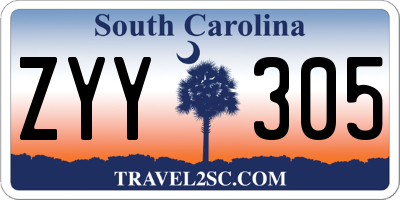 SC license plate ZYY305
