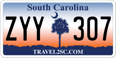 SC license plate ZYY307