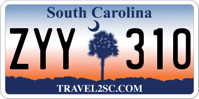 SC license plate ZYY310