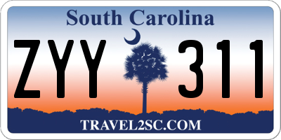 SC license plate ZYY311