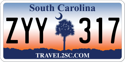 SC license plate ZYY317
