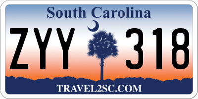 SC license plate ZYY318