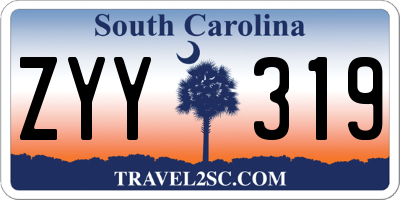 SC license plate ZYY319