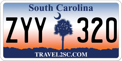 SC license plate ZYY320