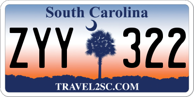 SC license plate ZYY322