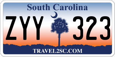 SC license plate ZYY323