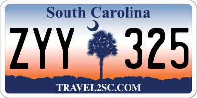 SC license plate ZYY325