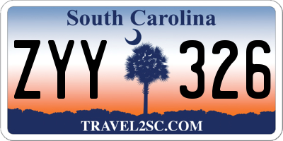 SC license plate ZYY326