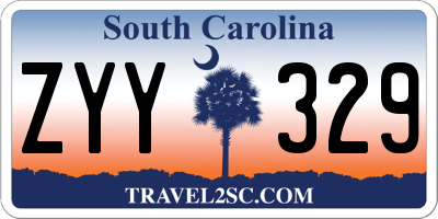 SC license plate ZYY329
