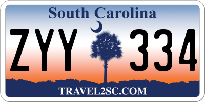 SC license plate ZYY334