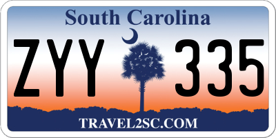 SC license plate ZYY335