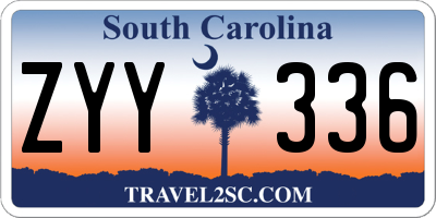 SC license plate ZYY336