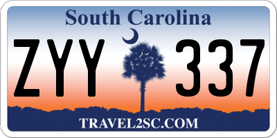 SC license plate ZYY337