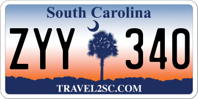 SC license plate ZYY340