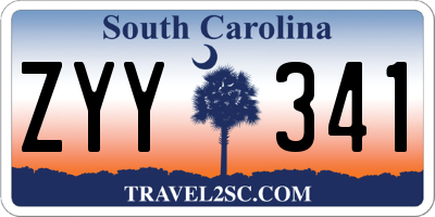 SC license plate ZYY341