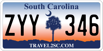 SC license plate ZYY346