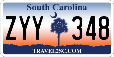 SC license plate ZYY348