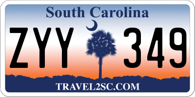 SC license plate ZYY349